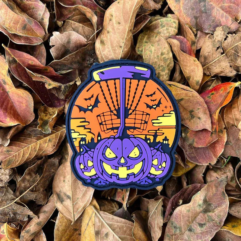 Load image into Gallery viewer, Halloween 2025 Pumpkin Basket - Purple - Disc Golf PVC Patch - Hook And Loop
