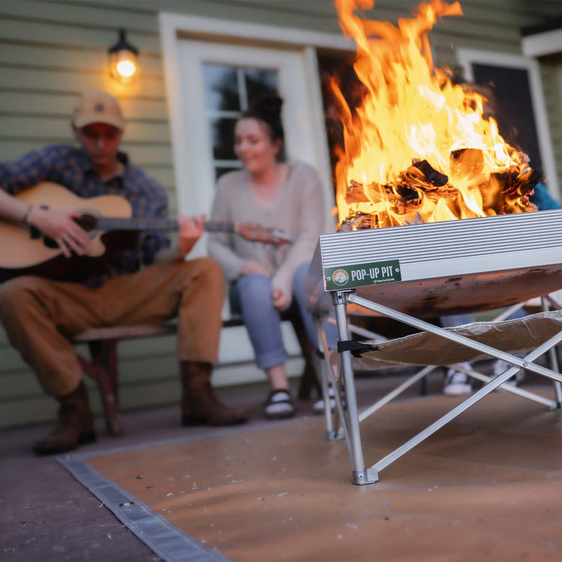 Load image into Gallery viewer, Fireside Outdoor Pop-Up Fire Pit &amp; Heat Shield Bundle
