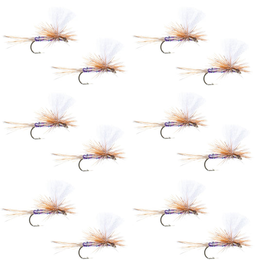 Parachute Super Flash Purple Haze Dry Fly - 12 Flies Size 14