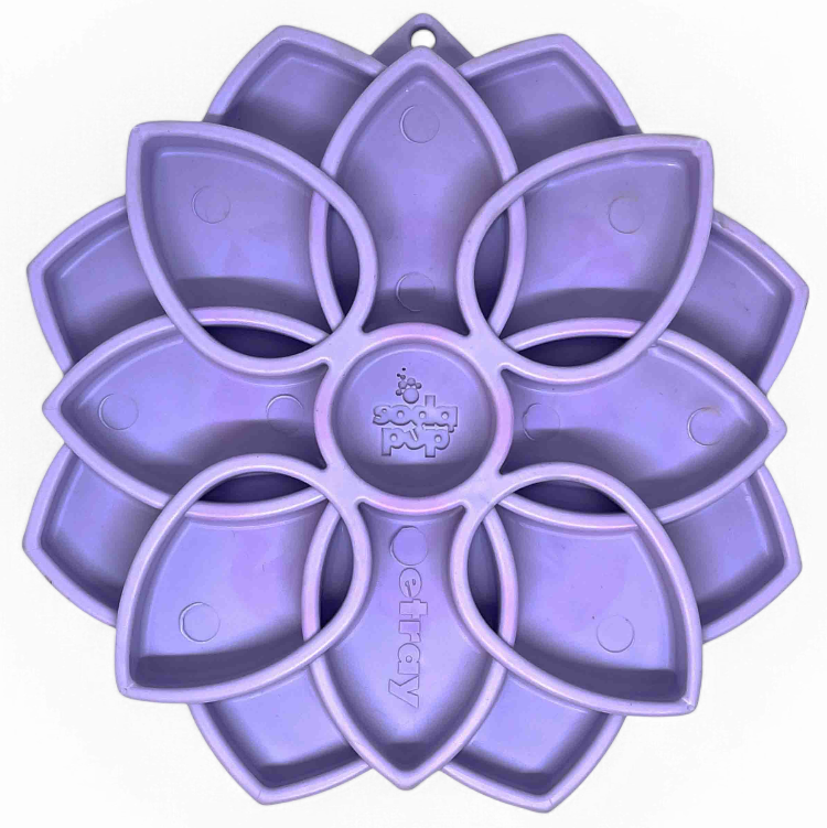 Load image into Gallery viewer, Mandala Softie eTray Shallow Slow Feeder Dog Bowl with Suction Cups |  USA Made
