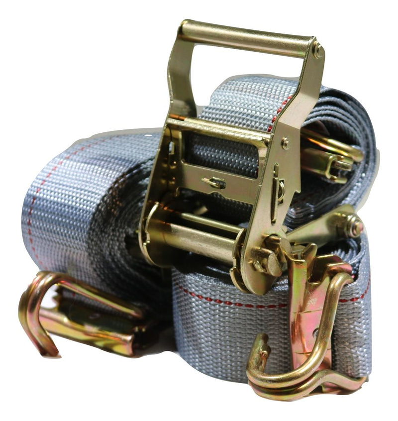 Load image into Gallery viewer, 2&quot; x 16 Ft Van Ratchet Straps Logistic E-Track w/ Spring E Fittings &amp; Wire J Hooks | 2 PACK
