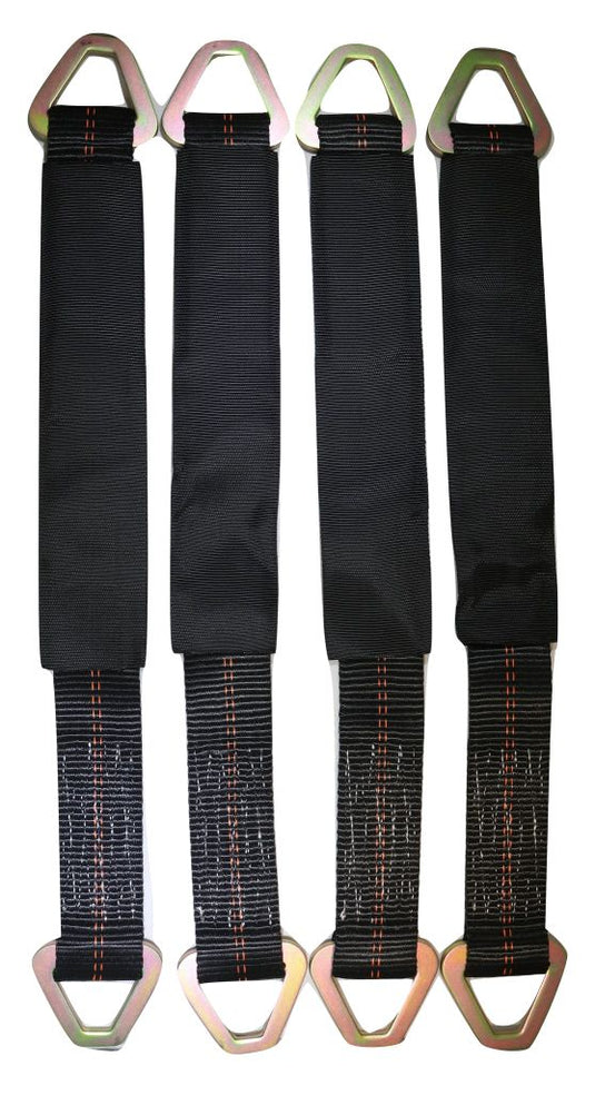 24 Inch Axle Straps Auto Car Hauler Tie Downs Tow Wrecker 4 PACK | BLACK