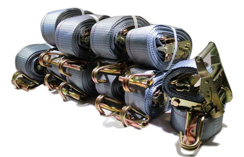 Load image into Gallery viewer, 2&quot; x 16 Ft Ratchet Strap w/ Spg E &amp; Wire Hk for E &amp; F-Tracks | 50 PACK
