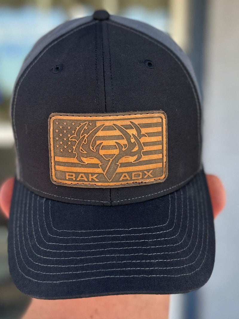 Load image into Gallery viewer, RakBuck Leather Flag Trucker Hat

