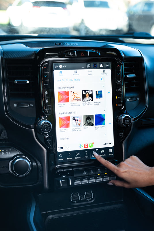 2022-2024 RAM 1500 UBQ Uconnect 5 Upgrade kit with 12-inch Touchscreen including Wireless Apple CarPlay / Android Auto