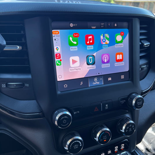 2019–2024 RAM 1500/2500/3500 UBD Uconnect 5 8.4″ Touchscreen Upgrade Kit (Wireless CarPlay / Android Auto)