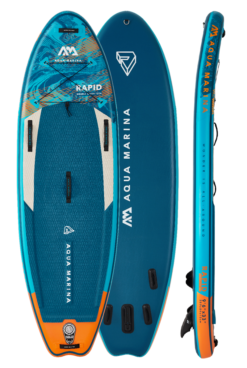 Load image into Gallery viewer, Aqua Marina RAPID 9'6" Inflatable Paddle Board River SUP
