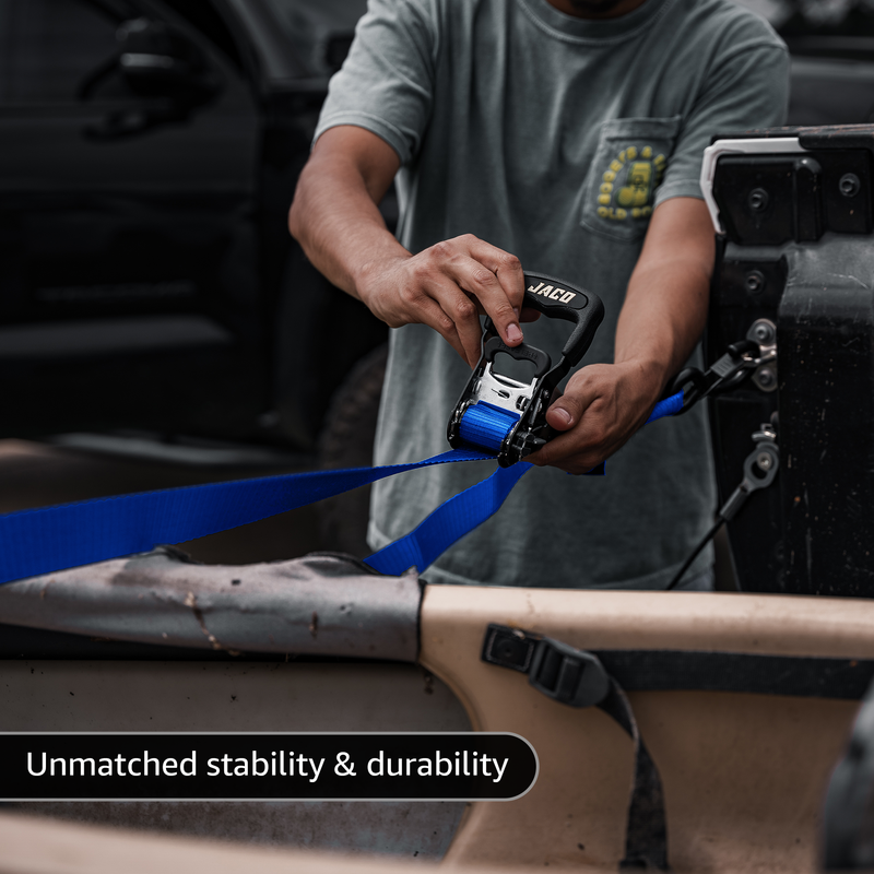 Load image into Gallery viewer, Heavy Duty Ratchet Tie Down Straps with Soft Loops (1.6&quot; x 8 ft) | AAR Certified Break Strength (5,208 lbs)
