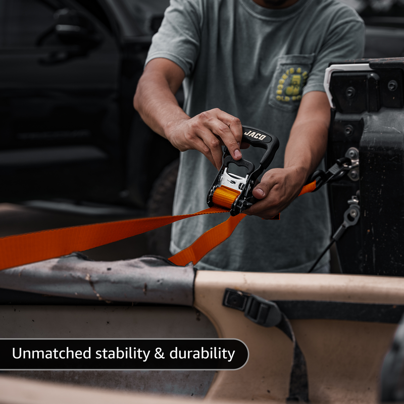 Load image into Gallery viewer, Heavy Duty Ratchet Tie Down Straps with Soft Loops (1.6&quot; x 8 ft) | AAR Certified Break Strength (5,208 lbs)
