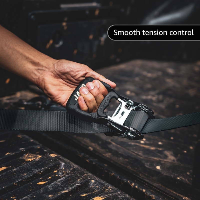 Load image into Gallery viewer, Heavy Duty Ratchet Tie Down Straps with Soft Loops (1.6&quot; x 8 ft) | AAR Certified Break Strength (5,208 lbs)
