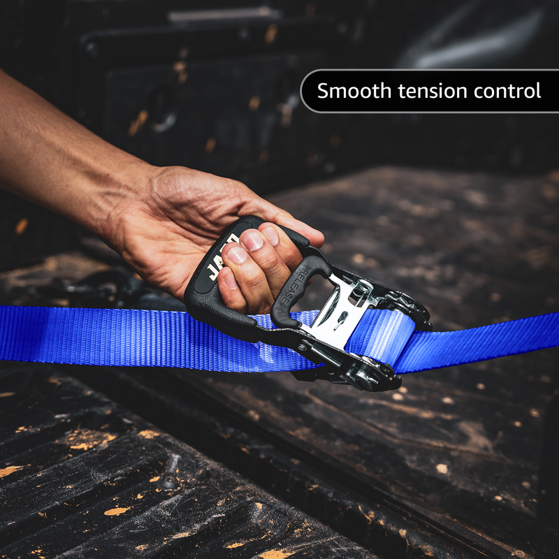 Load image into Gallery viewer, Heavy Duty Ratchet Tie Down Straps with Soft Loops (1.6&quot; x 8 ft) | AAR Certified Break Strength (5,208 lbs)
