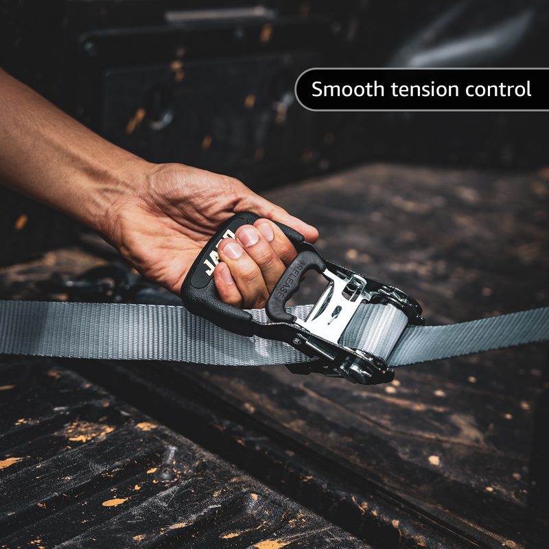 Load image into Gallery viewer, Heavy Duty Ratchet Tie Down Straps with Soft Loops (1.6&quot; x 8 ft) | AAR Certified Break Strength (5,208 lbs)
