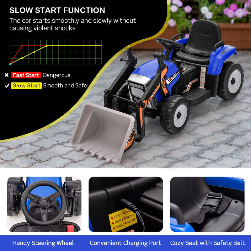 Load image into Gallery viewer, RC Electric Excavator Ride-On Toy Tractor for Kids with 2.4GHz Remote Control - 12V
