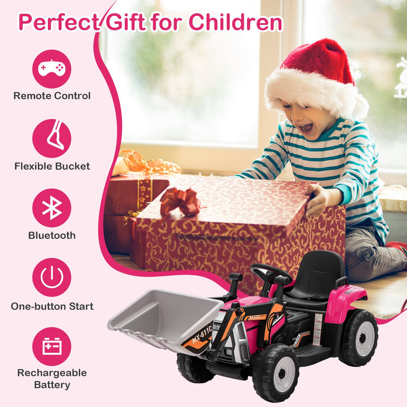 Load image into Gallery viewer, RC Electric Excavator Ride-On Toy Tractor for Kids with 2.4GHz Remote Control - 12V
