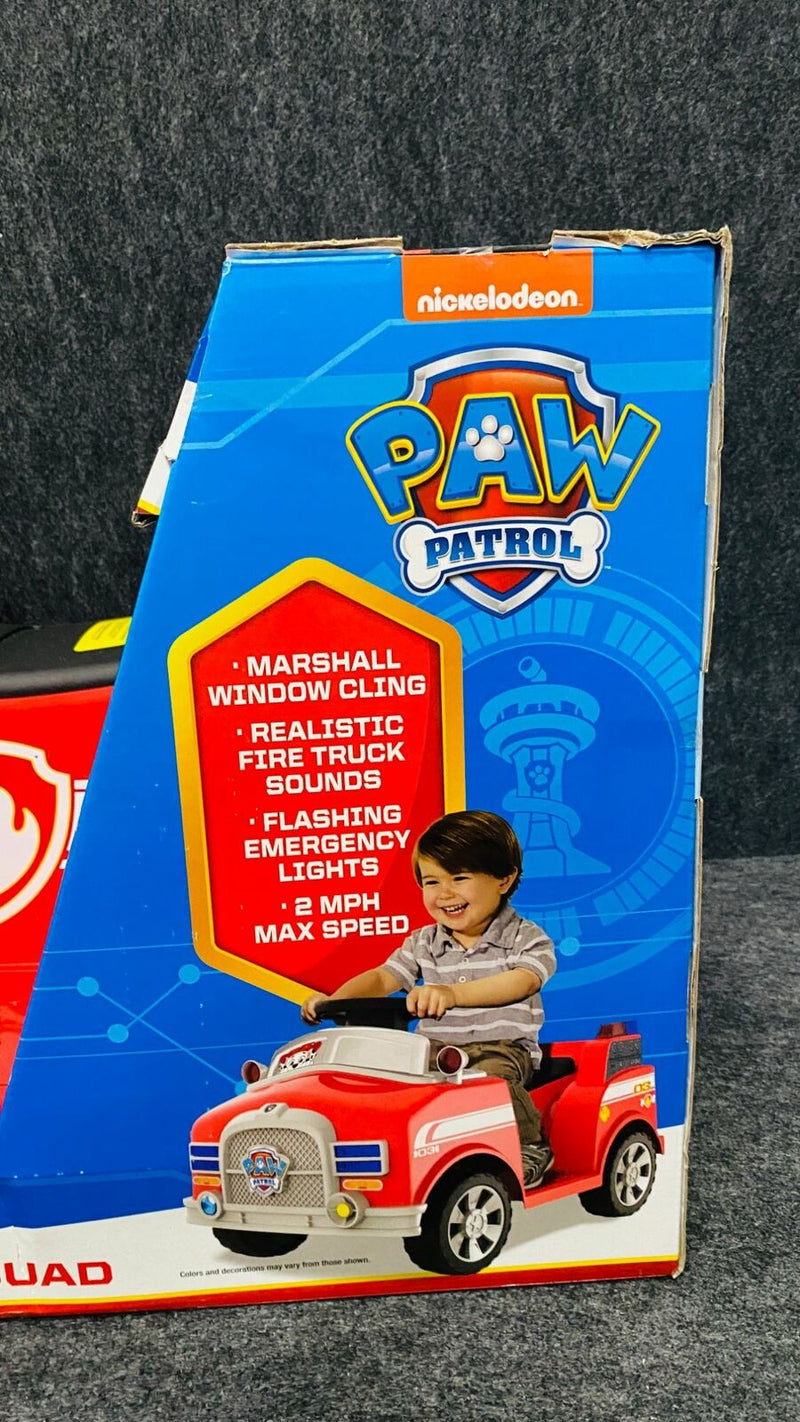 Load image into Gallery viewer, Realistic Firetruck Sounds 6 Volt Marshall Quad Ride On for Kids by Dynacra
