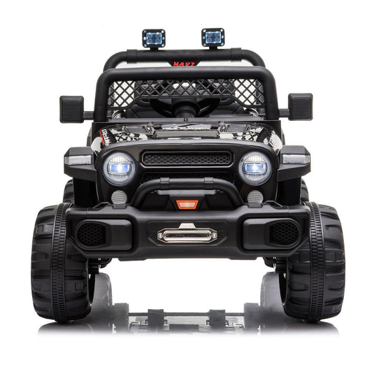 Rechargeable Electric Car Toy with Adjustable Seat Belt and 3 Speeds - Black