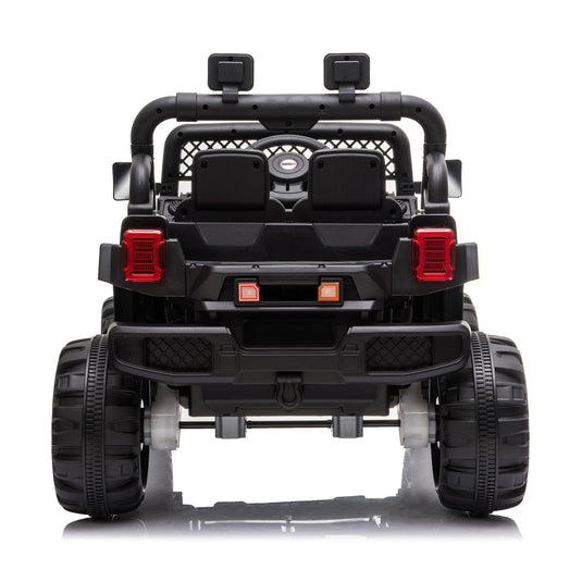 Rechargeable Electric Car Toy with Adjustable Seat Belt and 3 Speeds - Black