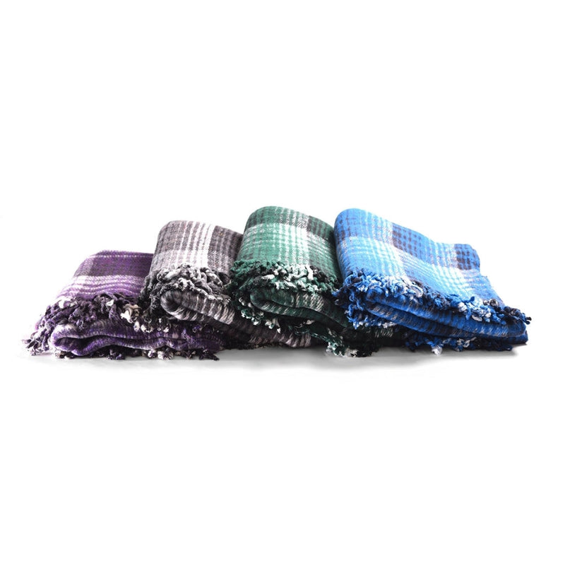 Load image into Gallery viewer, Recycled Plaid Yoga Blanket
