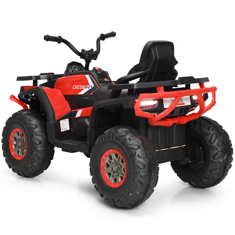 Load image into Gallery viewer, Red 12V Electric ATV Quad for Kids with 2 Speeds, MP3 Player, and LED Lights
