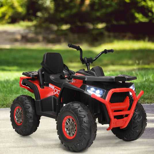 Red 12V Electric Kids ATV 4-Wheeler Quad with LED Light