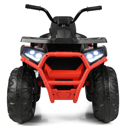 Red 12V Electric Kids ATV 4-Wheeler Quad with LED Light