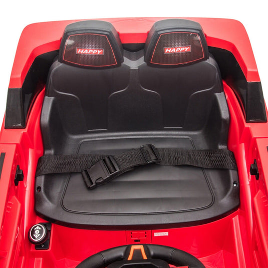 Red 12V Electric Ride On Car for Kids with Remote Control and LED Lights - 3 Speed Options