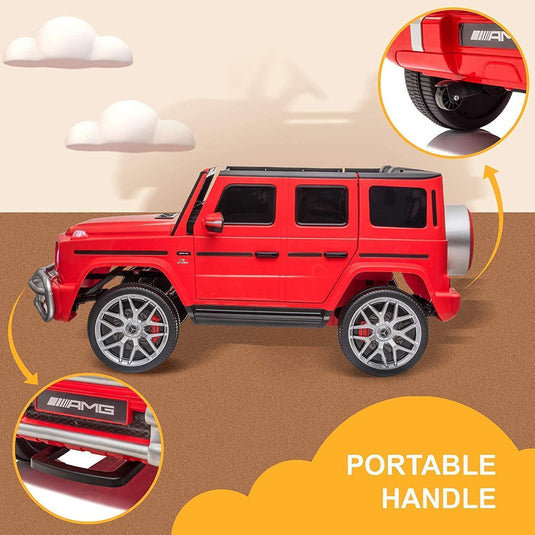 Red 12V Electric Ride On Car Truck with Remote Control, Music, and LED Lights for Safe and Fun Play