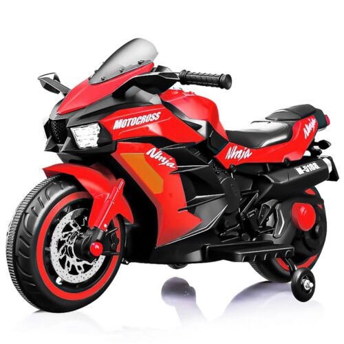 Red 12V Electric Ride-On Motorcycle for Kids