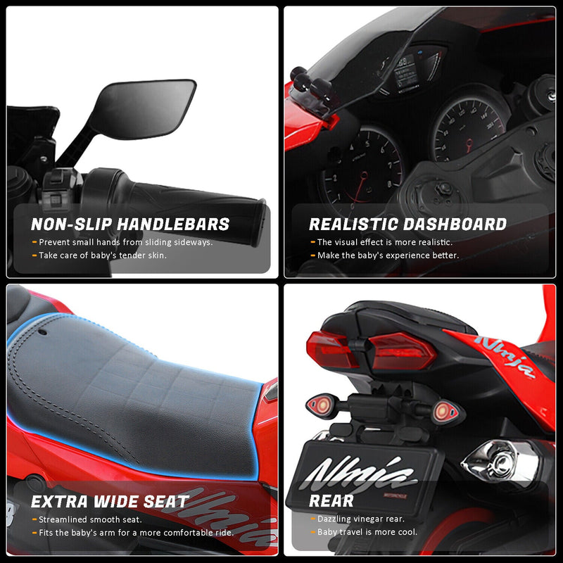 Load image into Gallery viewer, Red 12V Electric Ride-On Motorcycle for Kids
