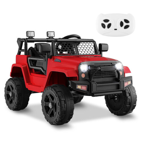Load image into Gallery viewer, Red 12V Electric Ride-On Truck for Kids with Remote Control, Lights, and Music
