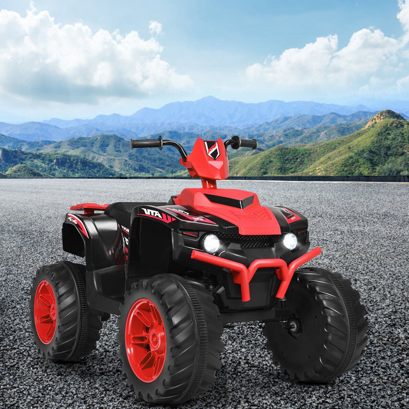 Load image into Gallery viewer, Red 12V Kids ATV Quad Ride On Car with LED Light and Music Toy
