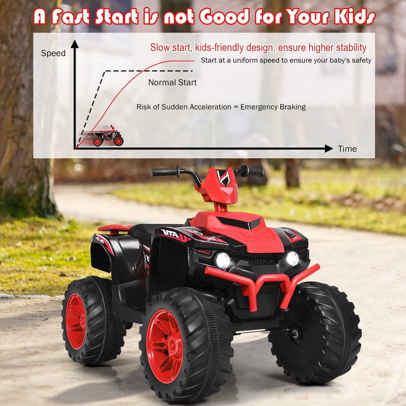 Load image into Gallery viewer, Red 12V Kids ATV Quad Ride On Car with LED Light and Music Toy
