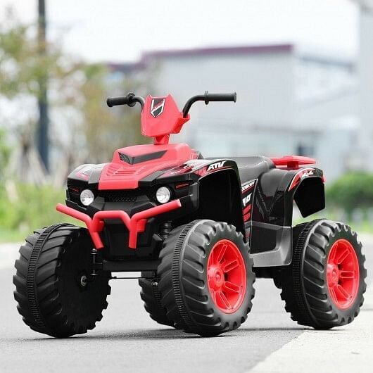 Load image into Gallery viewer, Red 12V Kids ATV with LED Lights and Treaded Tires
