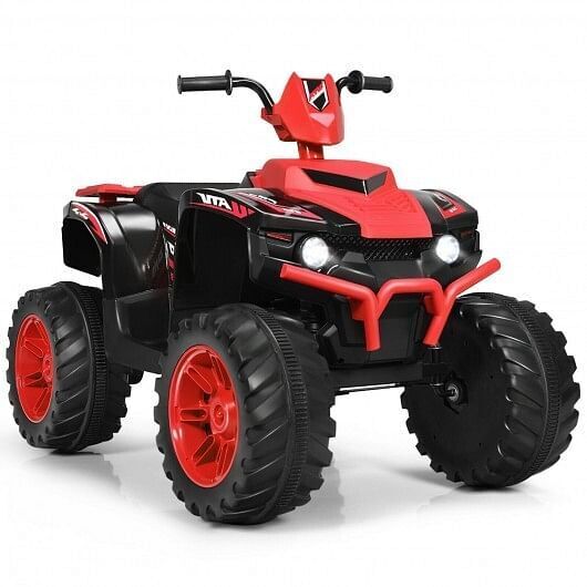 Load image into Gallery viewer, Red 12V Kids ATV with LED Lights and Treaded Tires
