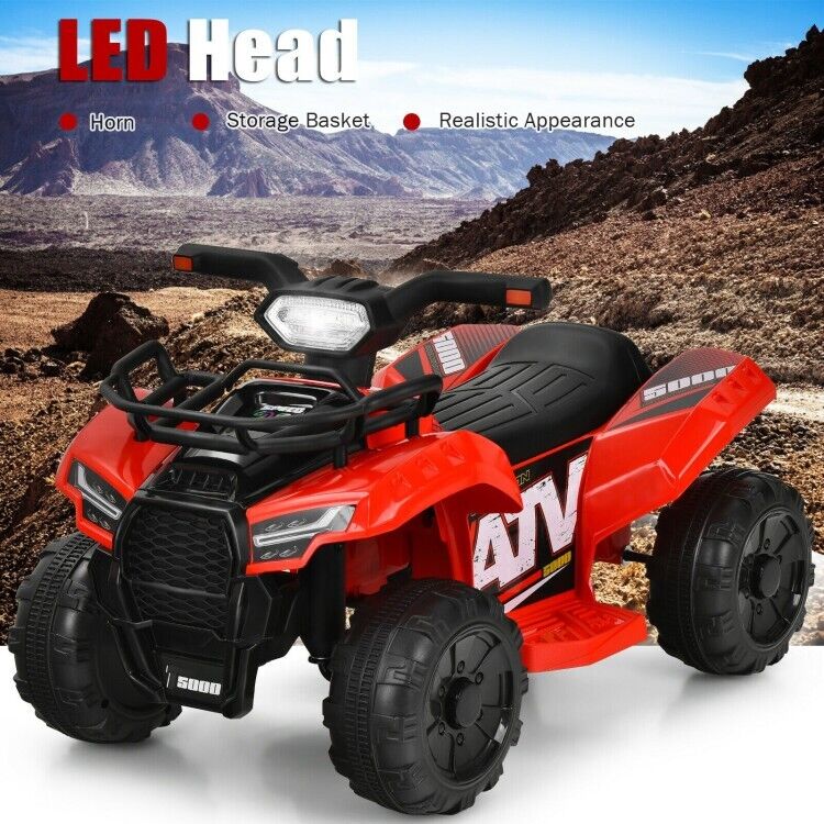 Load image into Gallery viewer, Red 12V Kids Electric ATV Quad Ride On Car with MP3 Player and LED Lights
