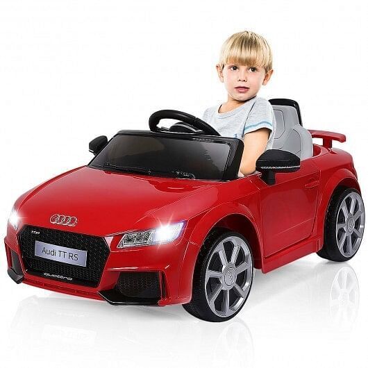 Red 12V Kids Electric Ride-On Car with Remote Control and Music Player