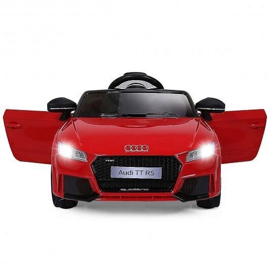 Red 12V Kids Electric Ride-On Car with Remote Control and Music Player