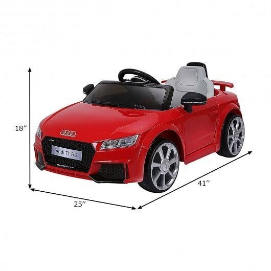 Red 12V Kids Electric Ride-On Car with Remote Control and Music Player