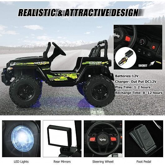 Load image into Gallery viewer, Red 12V Kids Ride-on Jeep Car with Remote Control
