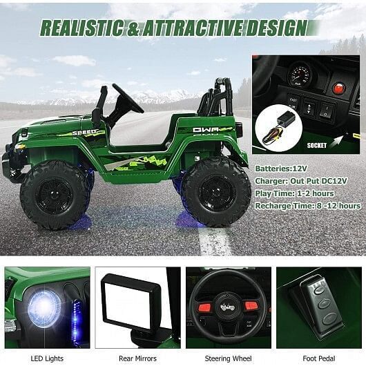 Load image into Gallery viewer, Red 12V Kids Ride-on Jeep Car with Remote Control
