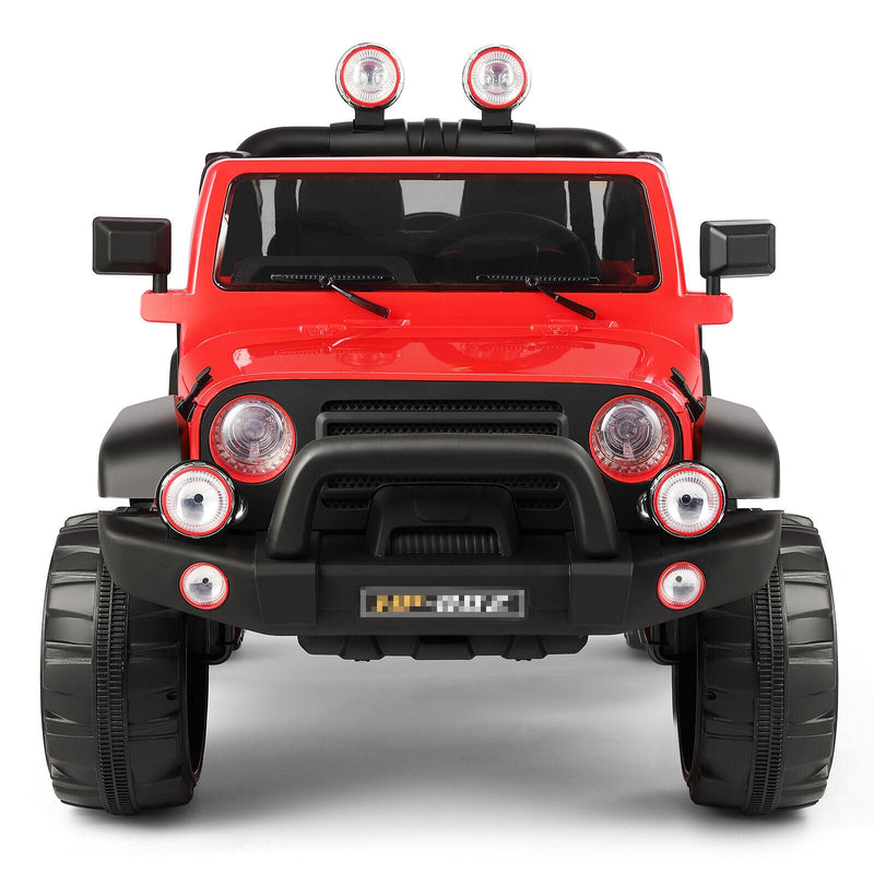Load image into Gallery viewer, 12V Two-Seater Electric Kids Ride On Car Truck with LED Lights, Music, Cover, and Remote Control
