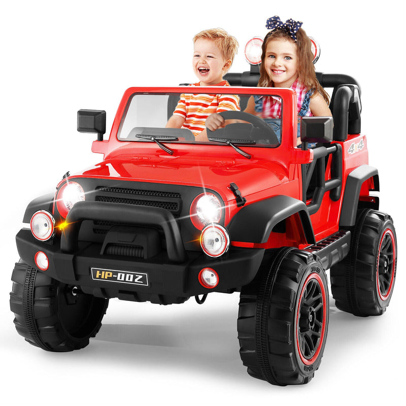 Load image into Gallery viewer, 12V Double-Seater Electric Ride-On Truck for Kids with MP3, LED Lights, Cover, and Remote Control
