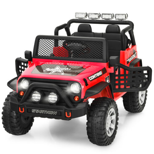 Red 12V Kids Ride On Truck with Remote Control and Lights