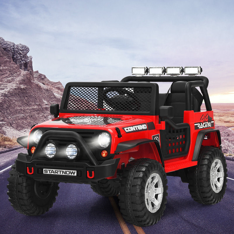 Load image into Gallery viewer, Red 12V Kids Ride On Truck with Remote Control and Lights
