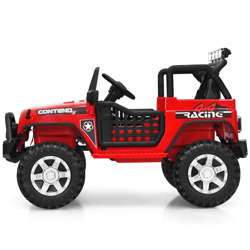 Load image into Gallery viewer, Red 12V Kids Ride On Truck with Remote Control and Lights
