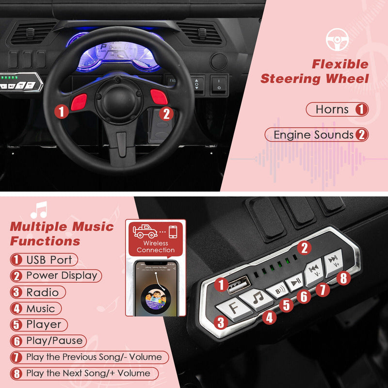 Load image into Gallery viewer, Red 12V Off-Road Electric Ride-On Truck with Realistic Horns and Engine Sounds for Kids
