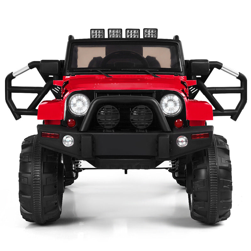 Load image into Gallery viewer, Red 12V Ride On Truck for Kids with Remote Control, MP3 Music, and LED Lights
