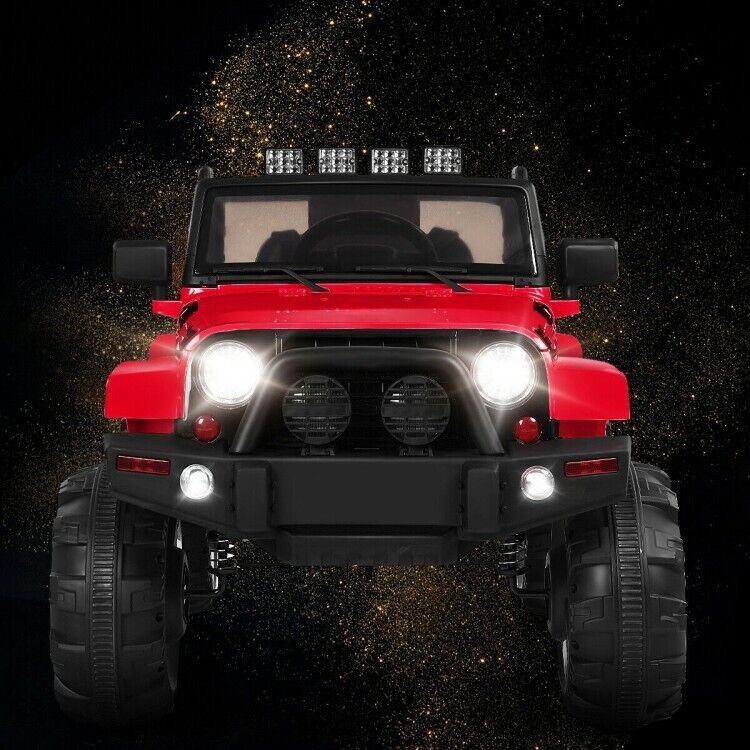 Load image into Gallery viewer, Red 12V Ride On Truck with Remote Control, MP3 Music, and LED Lights for Kids
