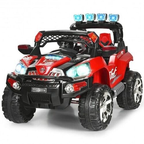 Load image into Gallery viewer, Red 12V SUV Ride-On Car for Kids with Remote Control and LED Lights
