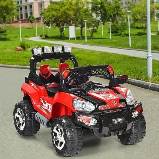 Load image into Gallery viewer, Red 12V SUV Ride-On Car for Kids with Remote Control and LED Lights
